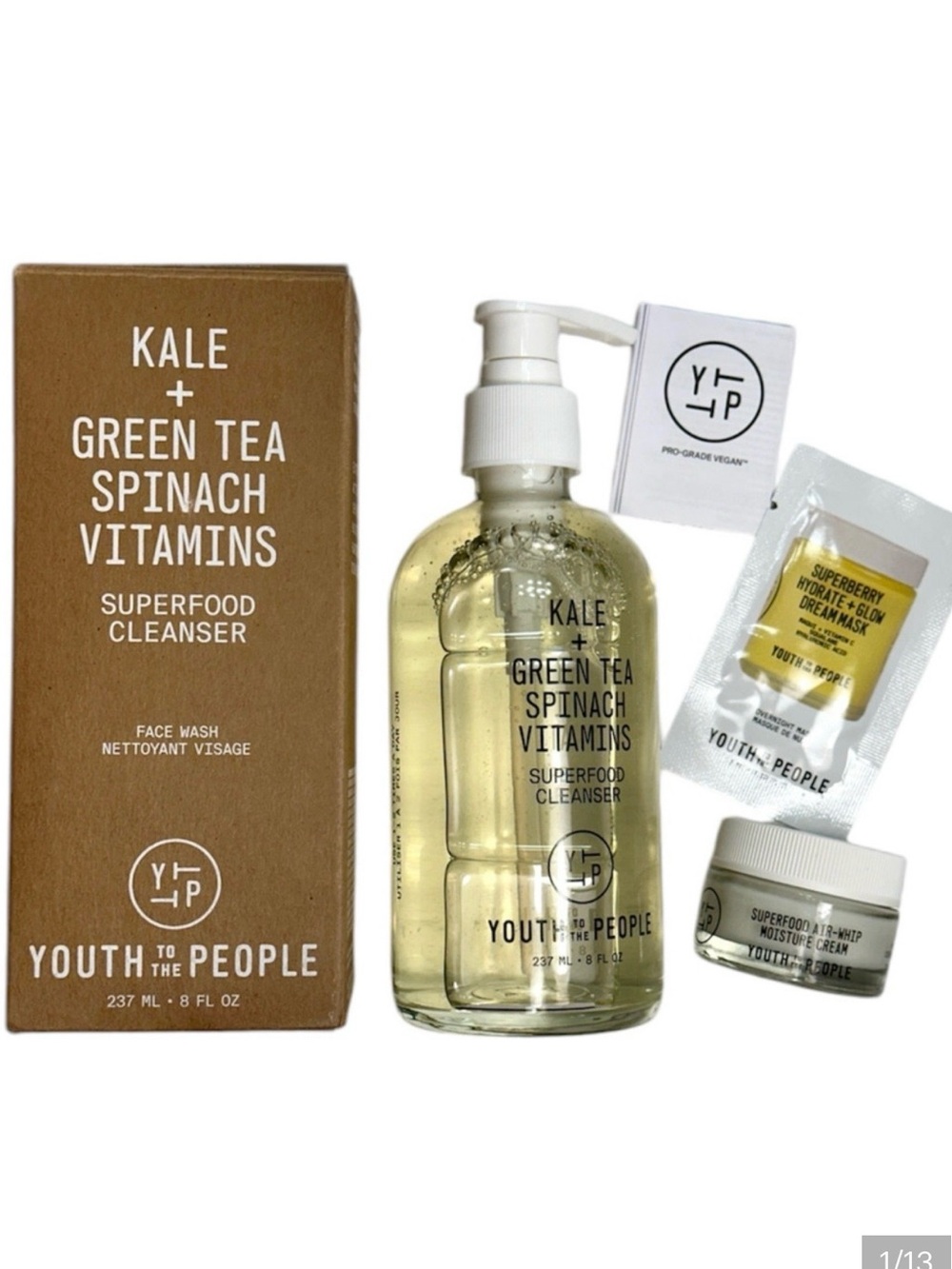 Youth To The People NEW Kale Green Tea Spinach Superfood Cleanser + Cream + Mask
